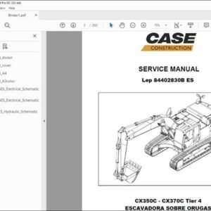 Case CX350C Tier 4 CX370C Tier 4 Excavator Service Repair Manual