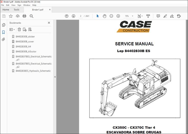 Case CX350C Tier 4 CX370C Tier 4 Excavator Service Repair Manual