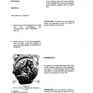 New Holland Ford Tractors TW5, TW15, TW25, TW35, 8530, 8630, 8730, 8830 Workshop Service Manual