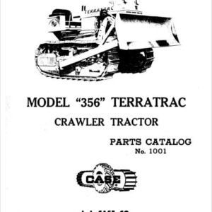 Case 356 Terratrac Parts Catalog for Crawler Tractor Manual