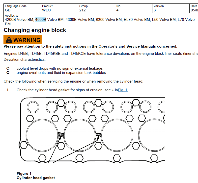 4600B: Volvo BM Wheel Loader Service Repair Manual 3 4600b changing engine block