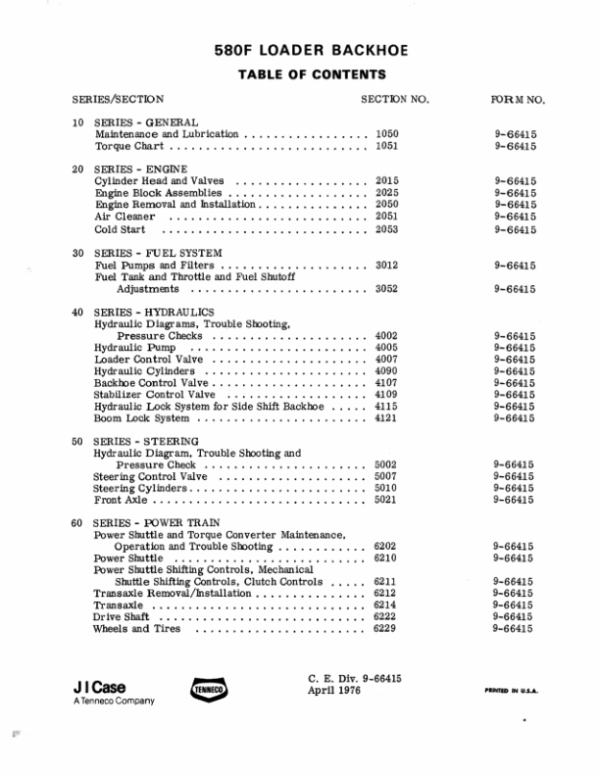 Cat Repair Manual (PDF) Case 580F Loader Backhoe Service Repair Manual