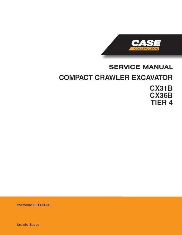 Case Cx31b Cx36b Excavator Operators Manual