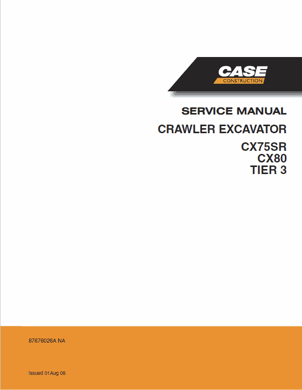 Case Cx75sr Tier3 Crawler Repair Manual
