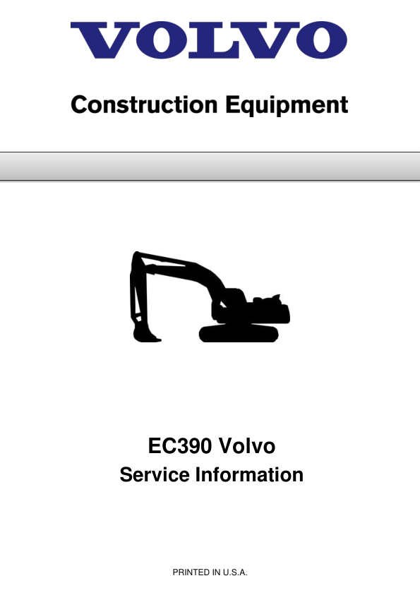Volvo EC390 Excavator Workshop Repair Manual
