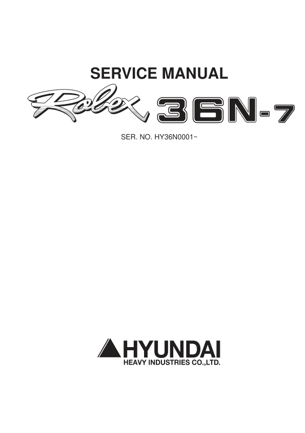 Hyundai Robex 36N-7 Service Manual