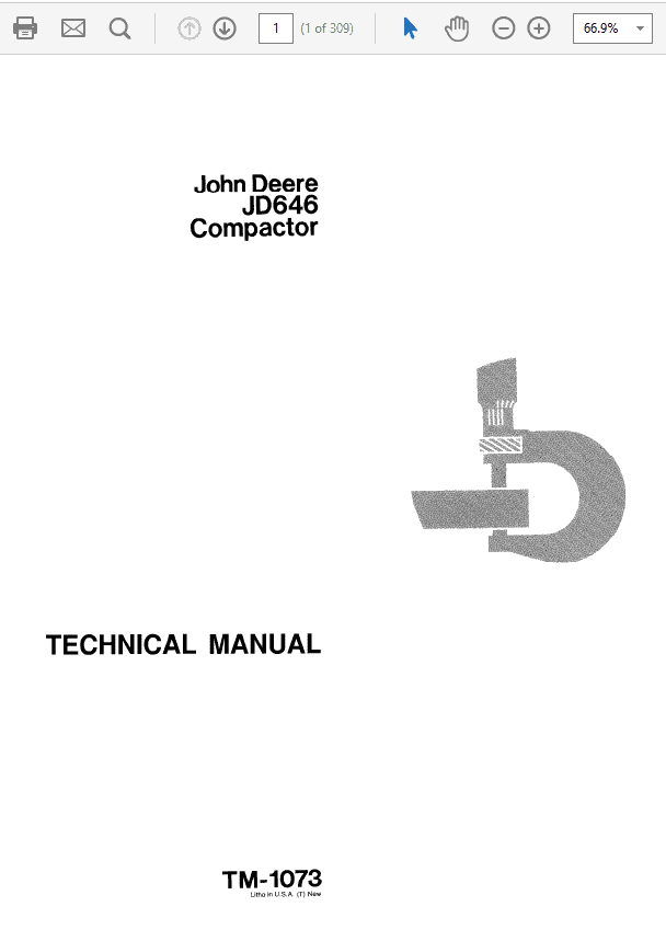 John Deere 646 Compactor Service Manual TM1073