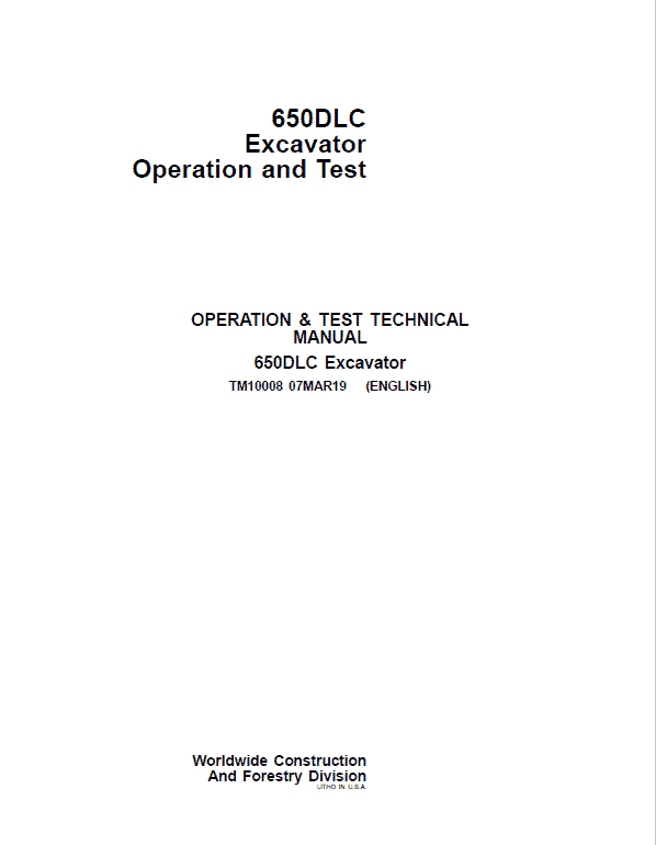 John Deere Operation and Test Manual (TM10008)