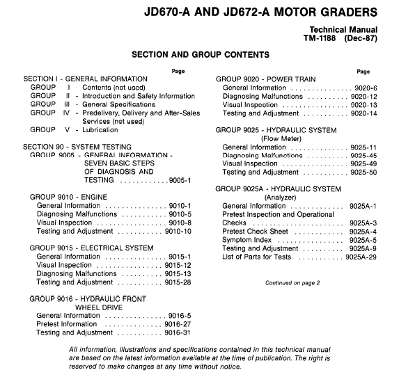 Cat Repair Manual (PDF) John Deere 670A, 672A Motor Grader Technical Manual