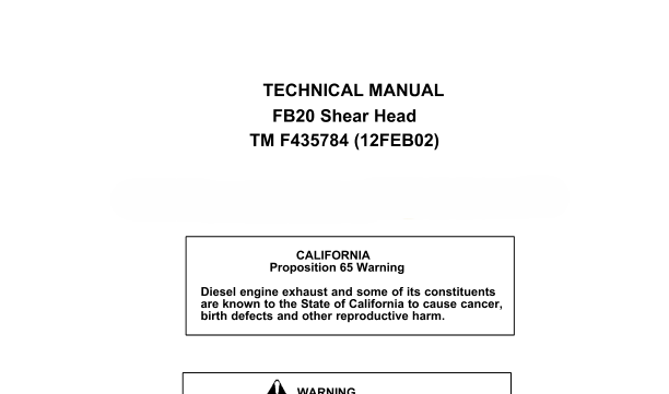 John Deere FB20 Tree Shear Head Service Manual