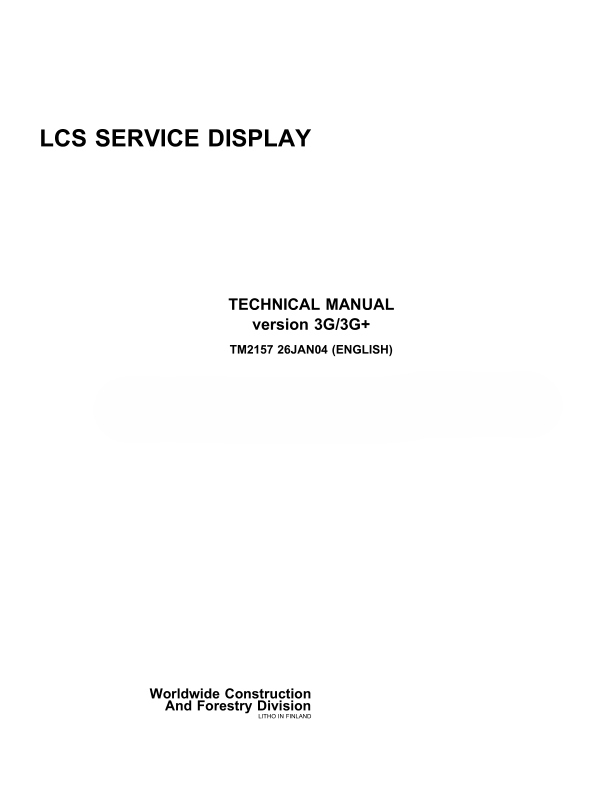 Cat Repair Manual (PDF) John Deere Lcs Service Display 3g,3g Technical Service Repair Manual