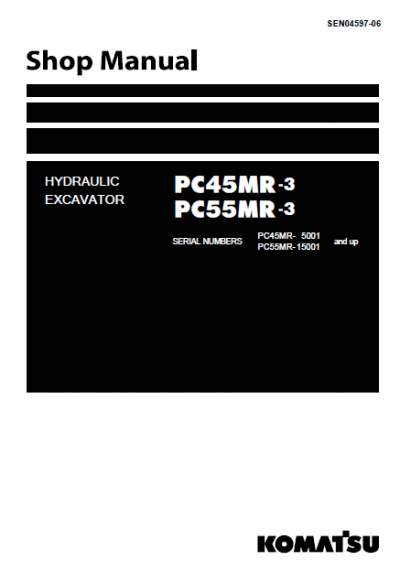Komatsu PC55MR-3 Excavator Service Repair Manual
