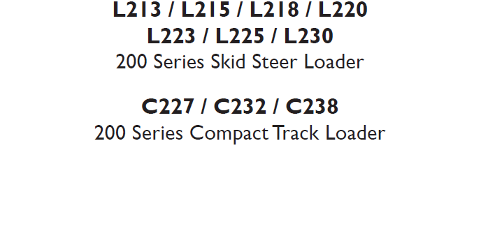 New Holland 200 L213 L215 Skid Steer Service Manual