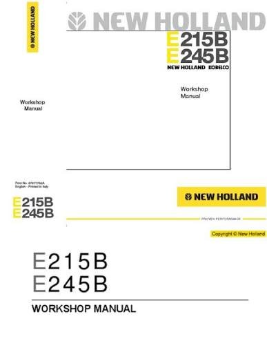 New Holland E215B, E245B Excavator Service Manual
