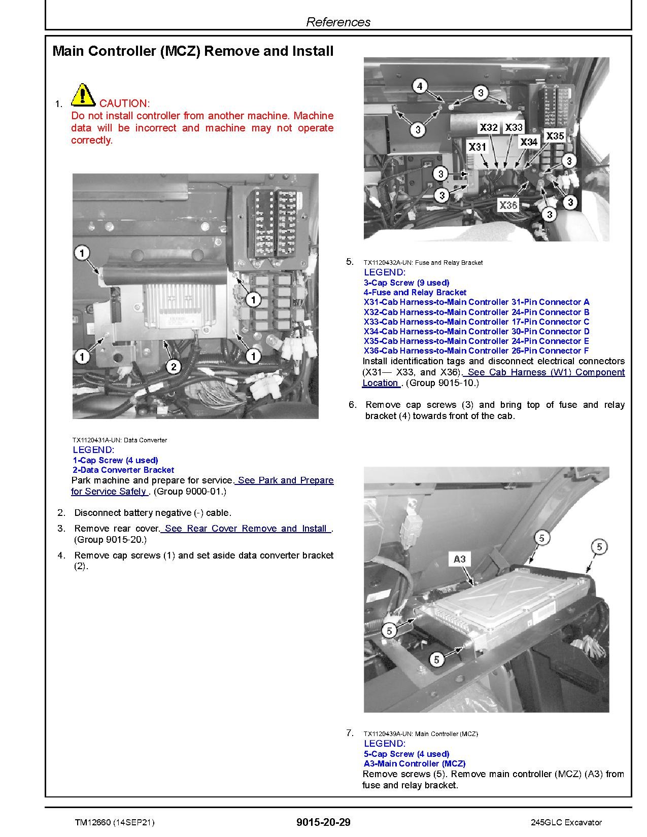 John Deere 245GLC Excavator Operation and Test Manual TM12660