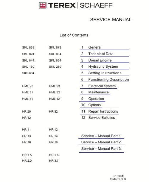 Terex Hr 42 Specifications Excavator Workshop Service Manual