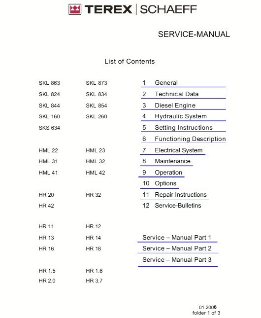 Cat Repair Manual (PDF) Terex Hr 42 Specifications Excavator Workshop Service Manual