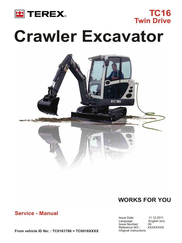 Terex TC16 Excavator Workshop Service pdf