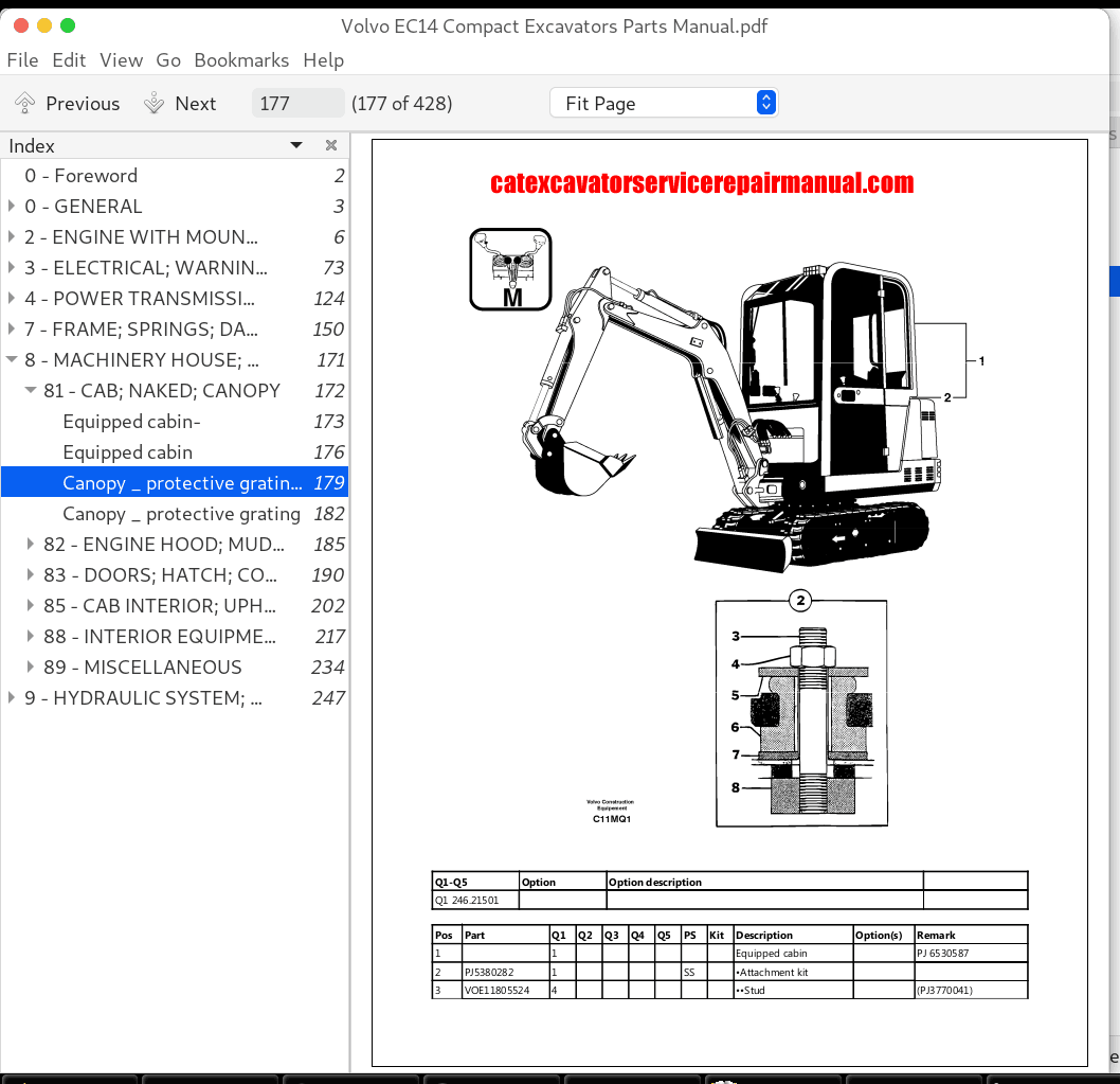Volvo Ec14 Compact Excavator Repair Manual