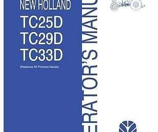 New Holland TC25d Tc29d Tc33d Tractor Operator Maintenance Manual