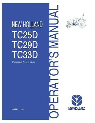 New Holland TC25d Tc29d Tc33d Tractor Operator Maintenance Manual