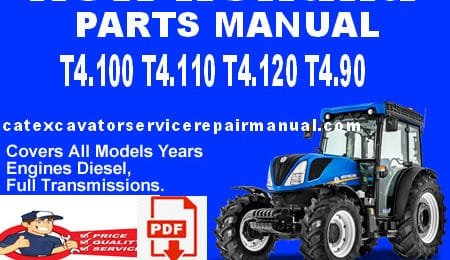 New Holland T4.100 T4.110 T4.120 T4.90 Tractors Parts Catalog Manual