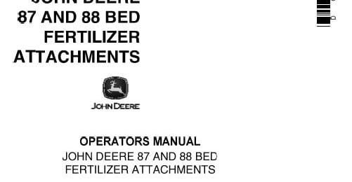 John Deere 87 And 88 Bed Fertilizer Attachments Operator’s Manual