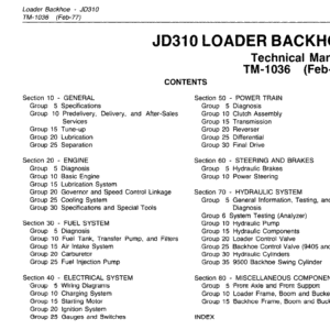 John Deere 310 Backhoe Service Manual