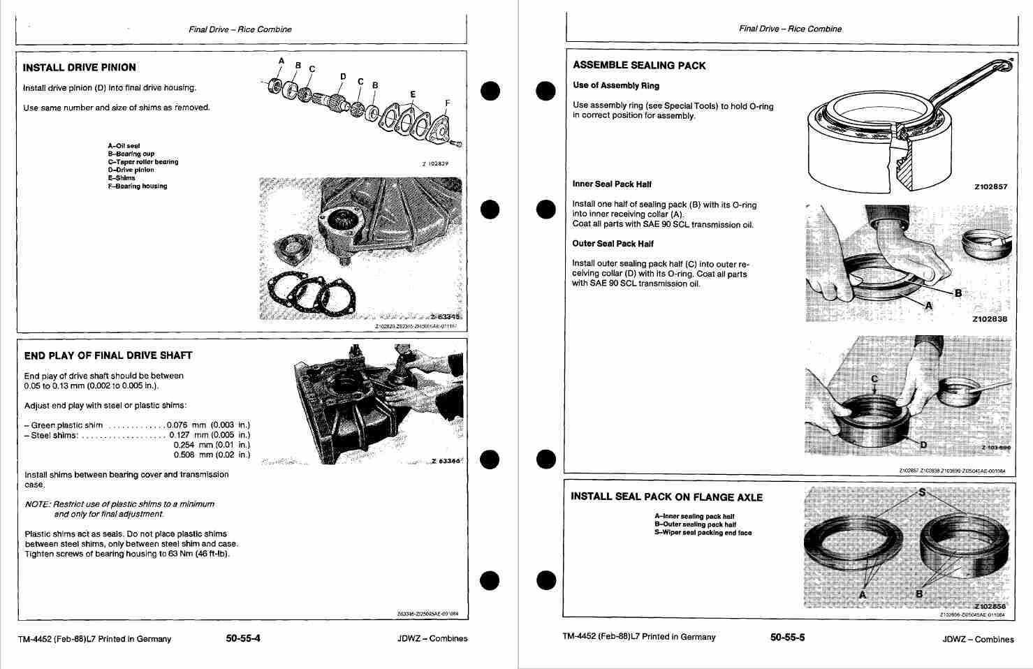 John Deere 1166, 1188 Combine Technical Manual TM4452 2 John Deere 1166, 1188 Combine Technical Manual TM4452
