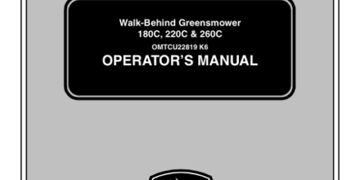 John Deere 180C, 220C, 260C Walk-Behind Greensmower Manual