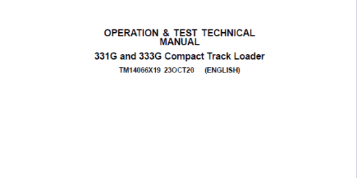 John Deere 331G Ops & Test TM14066X19