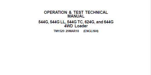 John Deere 544G 644G Loader Technical Manual