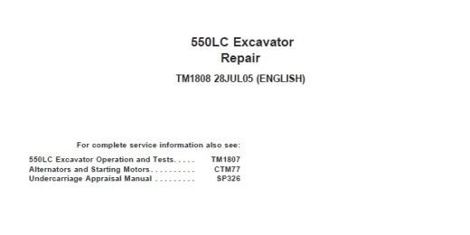 John Deere 550LC Excavator Service Repair manual TM1808