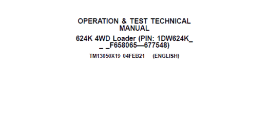 John Deere TM13050x19 Operation and Test Technical Manual