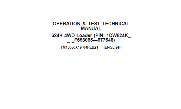 John Deere TM13050x19 Operation and Test Technical Manual