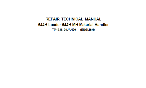 John Deere 644H loader 644H Repair Technical Manual