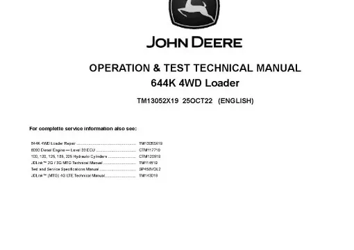 644k 4WD John Deere Specs Operator's Manual