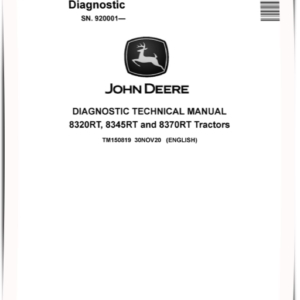 John Deere 8320RT, 8345RT 8370RT Tracked Tractors Diagnostic Manual TM150819