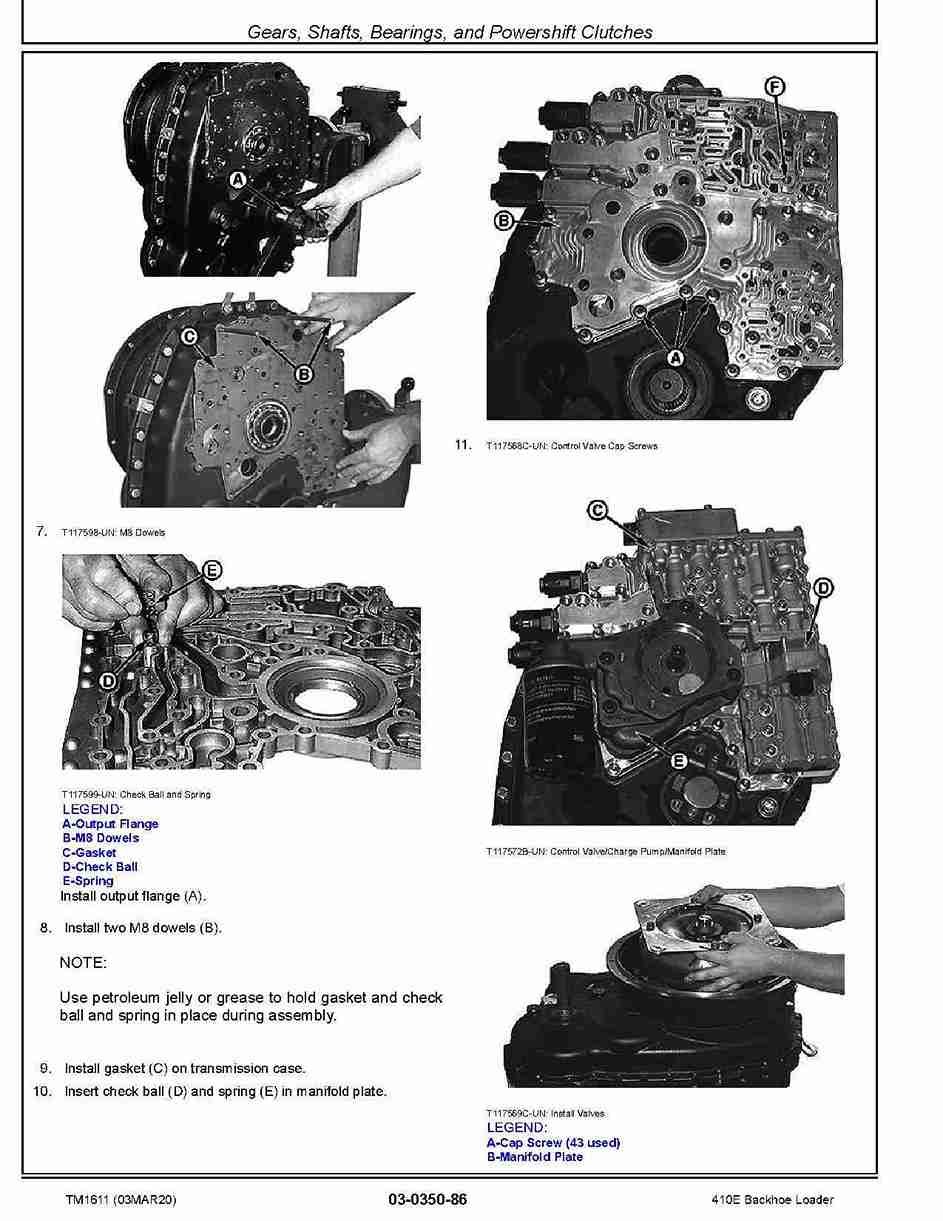 John Deere 410E Backhoe Loaders Repair Manual TM1611
