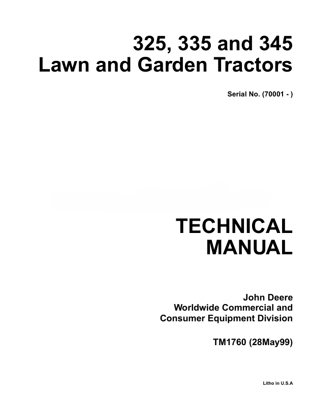 John Deere 322 To 430 Lawn Garden Tractors Technical Manual 2 John Deere 322 To 430 Lawn Garden Tractors Technical Manual
