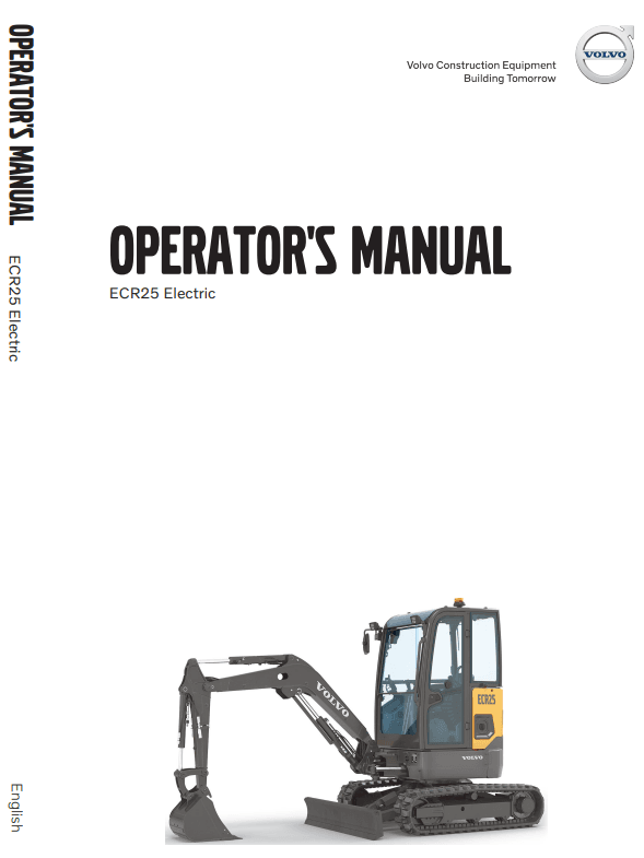 Volvo Ecr25d Excavator electric operator Manual