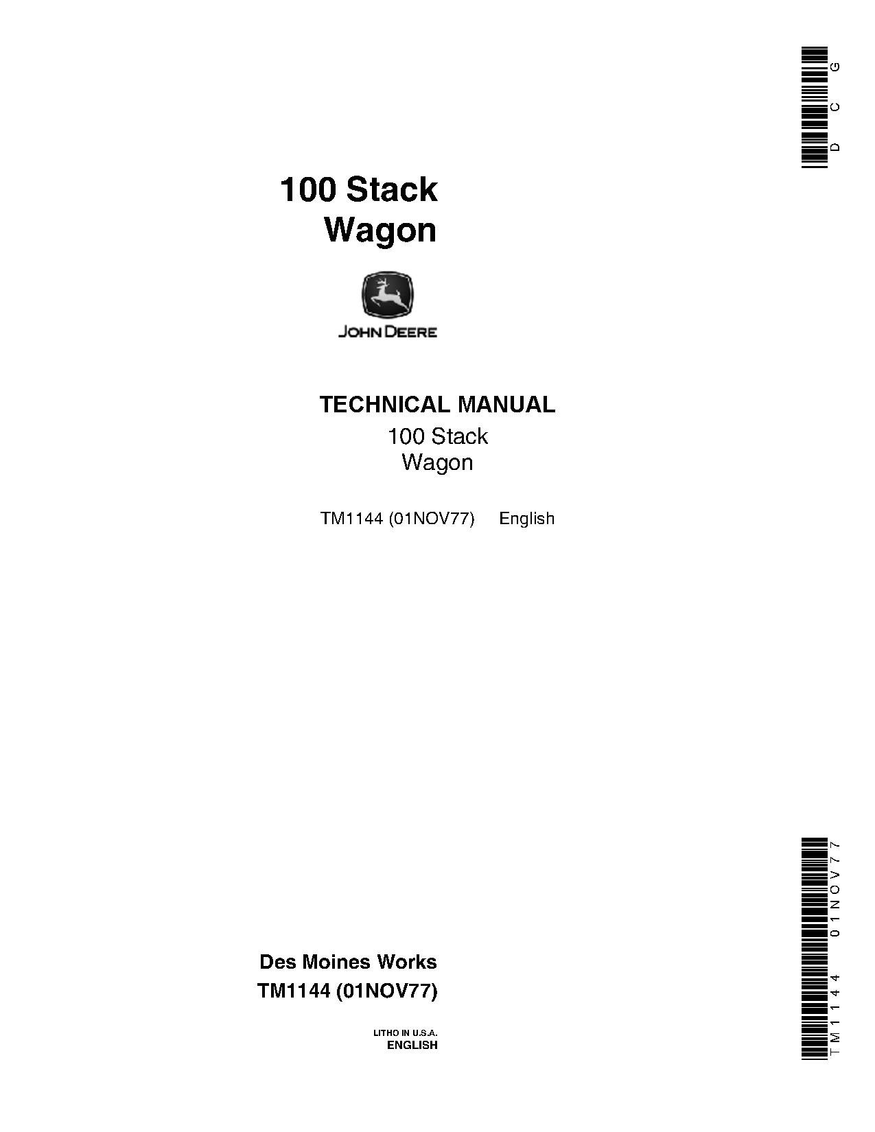 Cat Repair Manual (PDF) John Deere 100 Stack Wagons Technical Manual TM1144