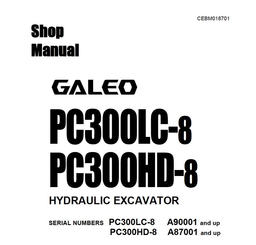 Komatsu Pc300hd-8 Excavator Workshop Repair Service Manual
