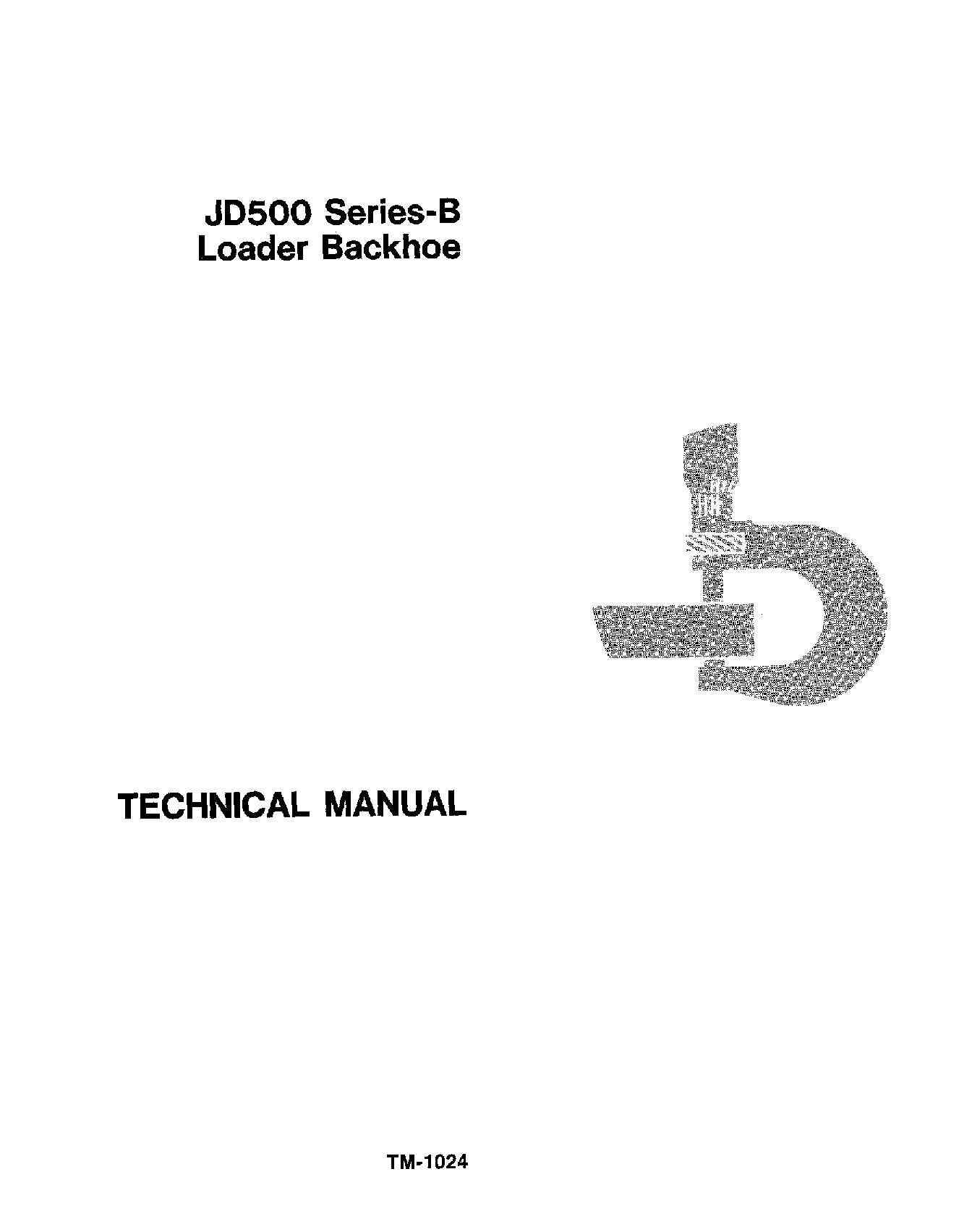 John Deere 500B Backhoe Loaders Technical Manual TM1024 Illustration