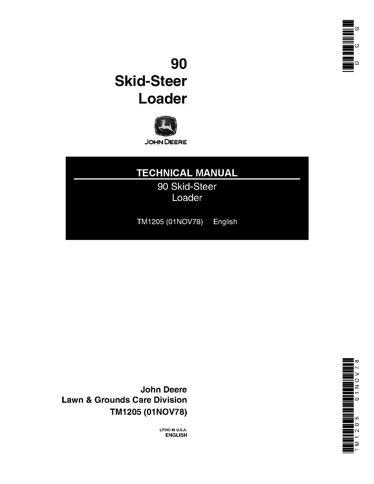 John Deere 90 Skid-Steer Loader Repair Technical Manual 